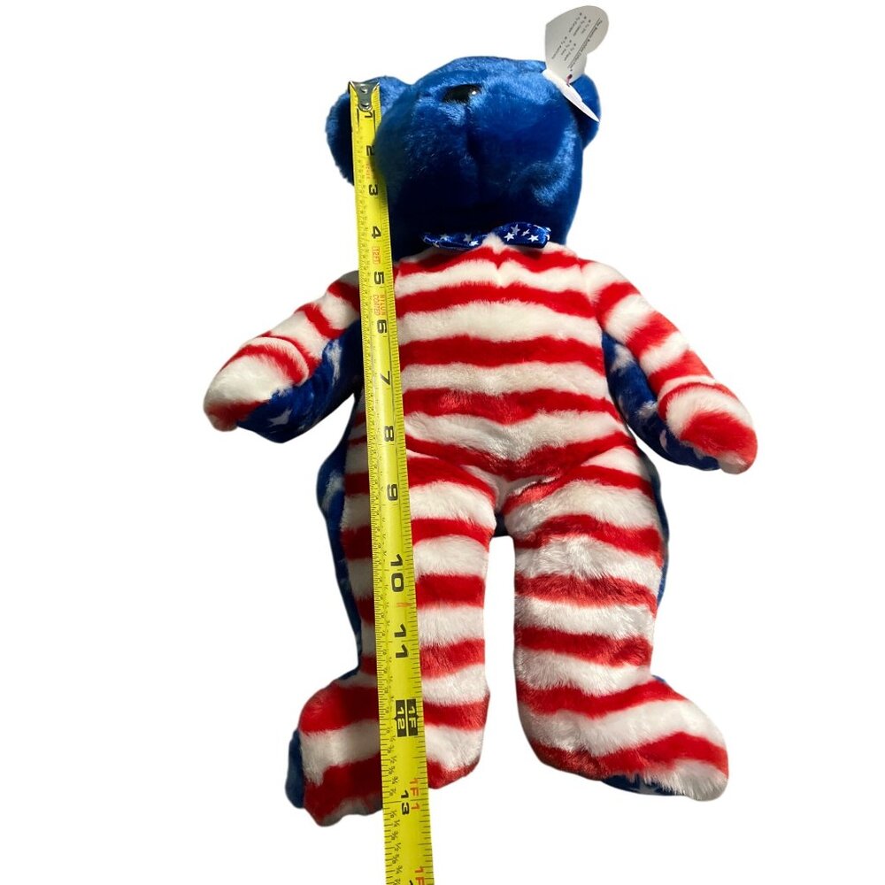 Ty Beanie Buddy Bear LIBERTY BLUE HEAD Plush Bear RETIRED - Picture 9 of 10